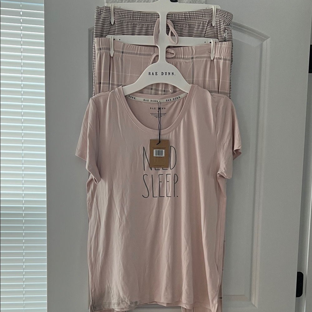 NWT Rae Dunn 3 pc Pajama Set ~ Need Sleep Pajamas